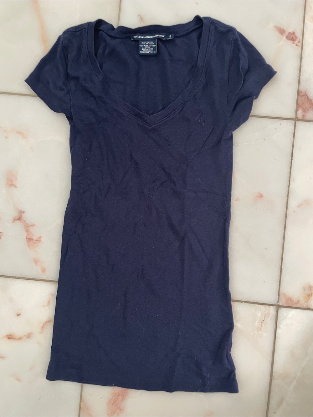Ralph Lauren Navy V-Neck Slim Tank Top